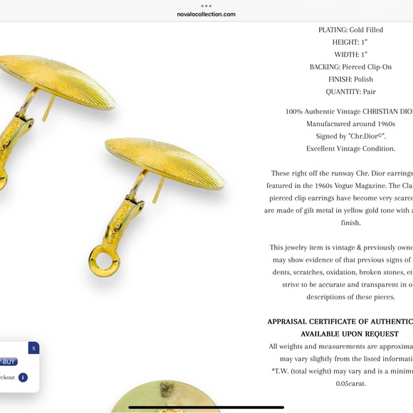 Vintage CHRISTIAN DIOR Clam Shell Earrings - Picture 7 of 8